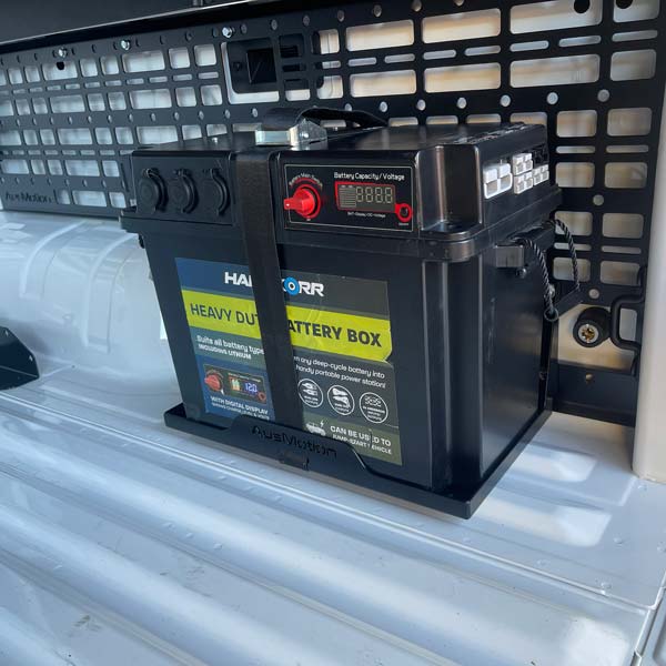 Battery box mount for AusMotion molle panel system